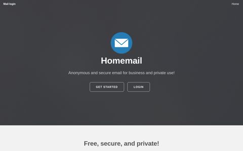 Homemail free, secure, and anonymous mail!