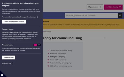 Bidding for a property – Apply for council housing – Newham ...
