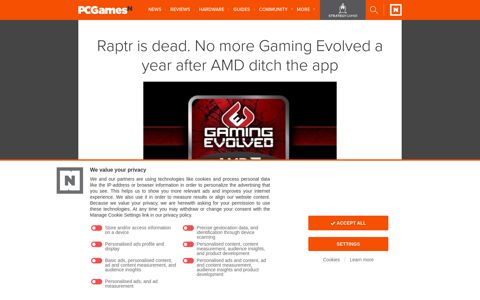 Raptr is dead. No more Gaming Evolved a year after AMD ...