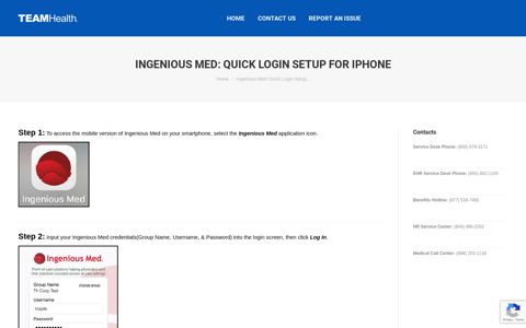 Ingenious Med: Quick Login Setup for Iphone - TeamHealth ...