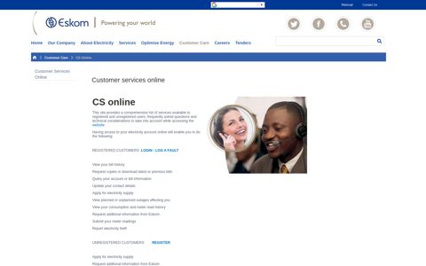 Customer services online - Eskom