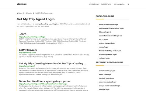 Get My Trip Agent Login ❤️ One Click Access