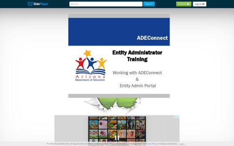 Entity Administrator Training Working with ADEConnect ...