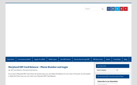 Maryland EBT Card Balance – Phone Number and Login ...