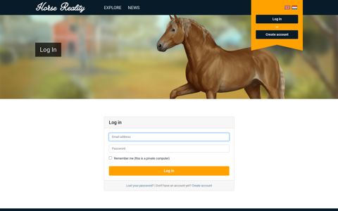 Log in - Horse Reality