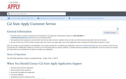 Cal State Apply Customer Service - Liaison
