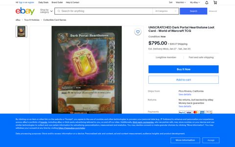 Ethereal Portal Stone Loot Card World of Warcraft TCG ... - eBay