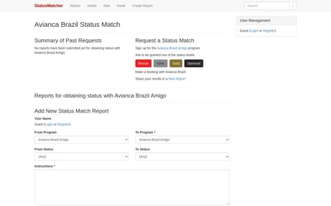 Avianca Brazil Status Match | StatusMatcher