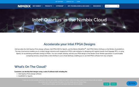Intel Quartus in the Nimbix Cloud | Nimbix