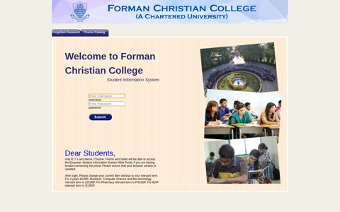 Log In - Forman Christian College
