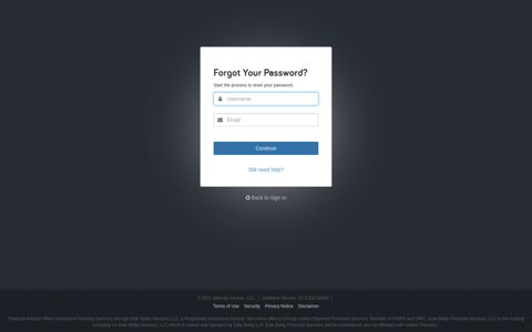 Sign In > Forgot Your Password? - eMoney Advisor