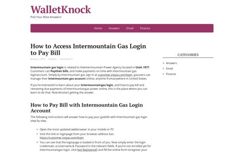 How to Access Intermountain Gas Login to Pay Bill ...