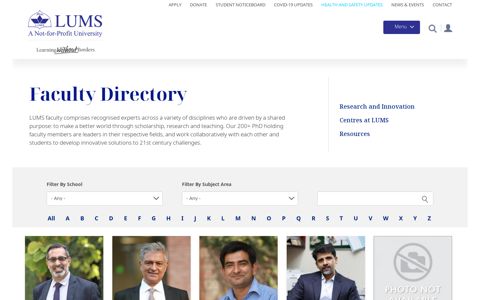 LUMS faculty - | Welcome to LUMS
