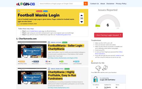 Football Mania Login - A database full of login pages from all ...