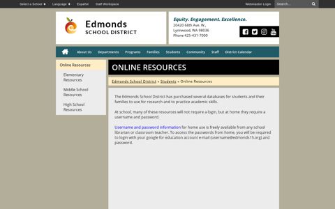 Online Resources - Edmonds School District