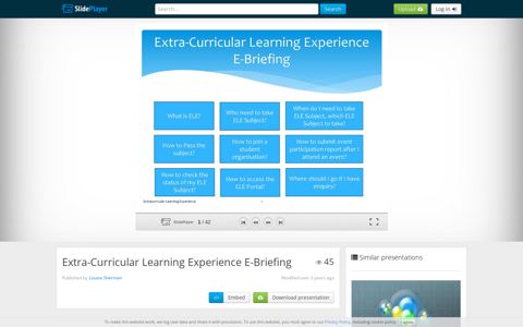 Extra-Curricular Learning Experience E-Briefing - ppt download