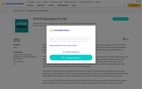 ETOOS Education Pvt. Ltd. Company Info - eLearning Industry