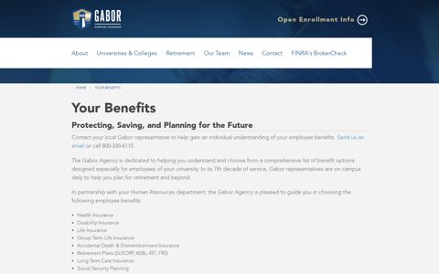 Your Benefits | Gabor Agency