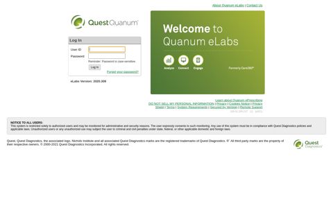 Log - Quanum eLabs – Production - Quest Diagnostics