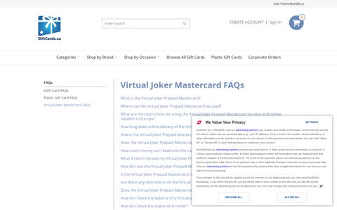 Virtual Joker Mastercard FAQs - GiftCards.ca