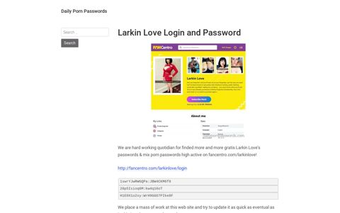 Larkin Love Login and Password – Daily Porn Passwords