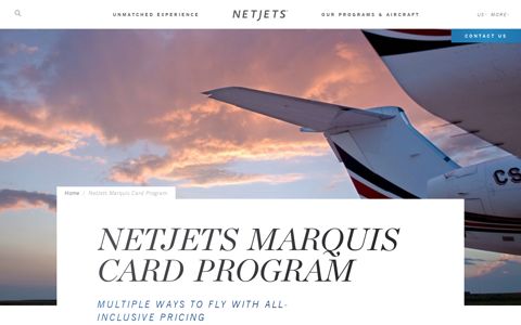 NetJets Marquis Card | Private Jet Card Programs | NetJets