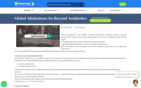 Global Admissions: Go Beyond Academics - Univariety