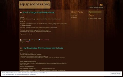 SAP EP and BASIS Blog