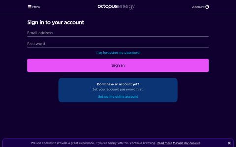 Sign in to your account - Octopus Energy
