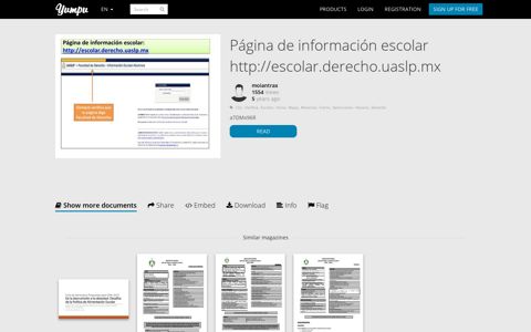 Página de información escolar http://escolar.derecho.uaslp.mx