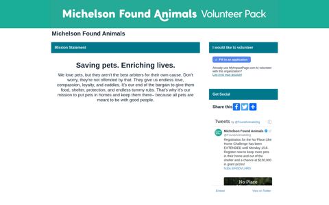 Michelson Found Animals - MyImpactPage