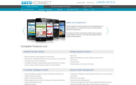 Mobile Website Features | Sayu Connect - Mobile Websites ...