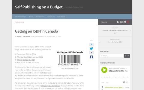 Getting an ISBN in Canada - Self Publishing on a Budget