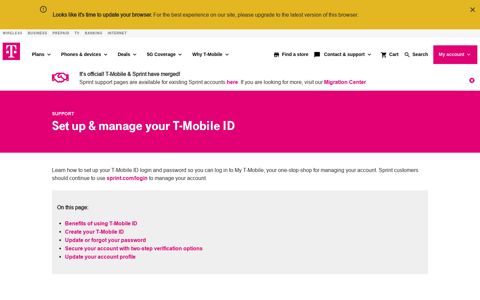 Set up & manage your T-Mobile ID | T-Mobile Support