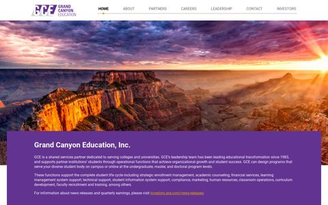 Grand Canyon Education, Inc. – Higher Education Services