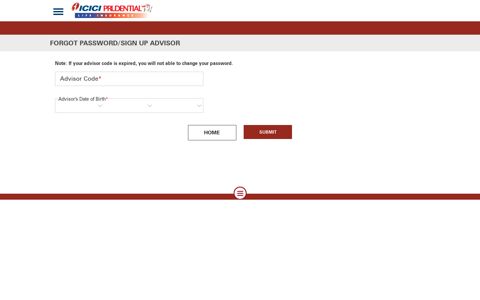 Forgot Password/Sign Up Advisor - ICICI Prudential Life ...