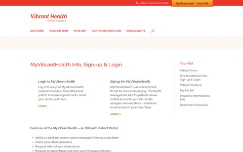 MyVibrantHealth Info, Sign-up & Login - Vibrant Health Family ...