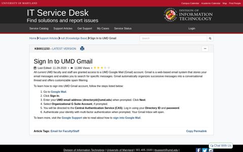 Sign In to UMD Gmail- IT Support - UMD