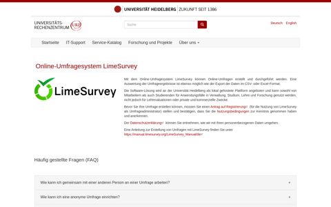 Online-Umfragesystem LimeSurvey | URZ