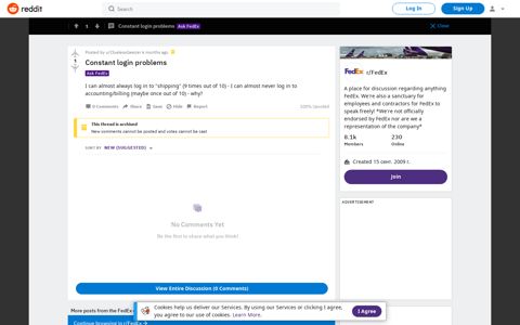 Constant login problems : FedEx - Reddit