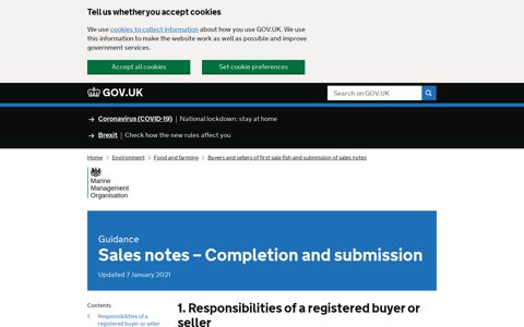 Sales notes – Completion and submission - GOV.UK