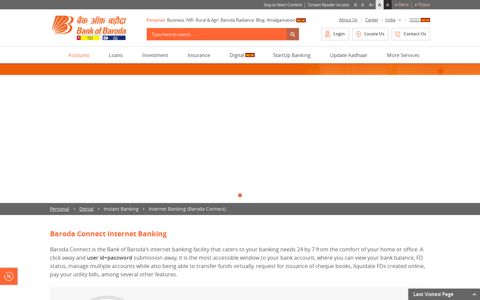 Baroda Connect (Internet Banking) - Bank of Baroda
