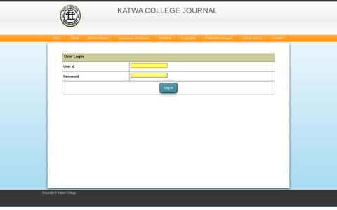 User Login - Katwa College Journal