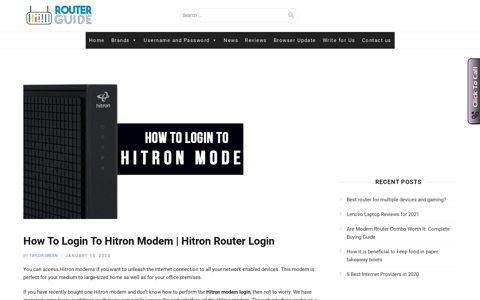 How To Login To Hitron Modem | Hitron Router Login