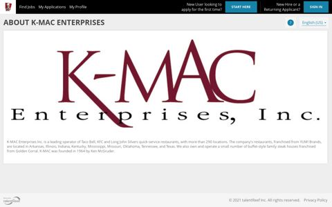 About K-MAC Enterprises - talentReef Applicant Portal
