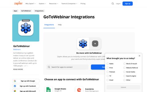 GoToWebinar Integrations | Connect Your Apps with Zapier