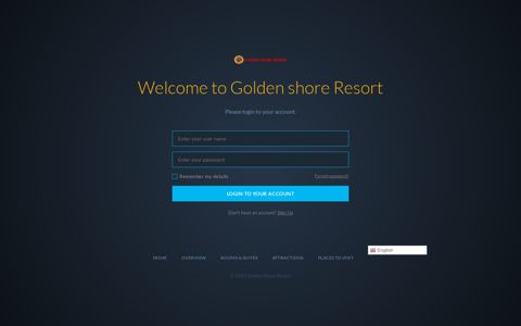 Login - Golden Shore Resort