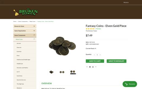Fantasy Coins - Elven Gold Piece - The Broken Token