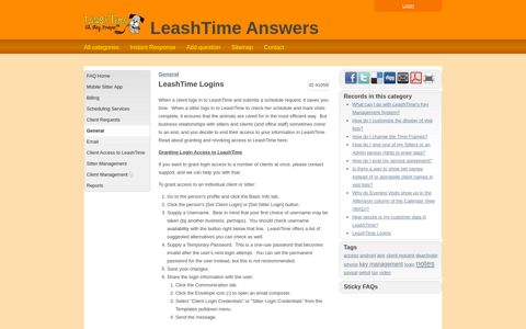 LeashTime Answers - LeashTime Logins