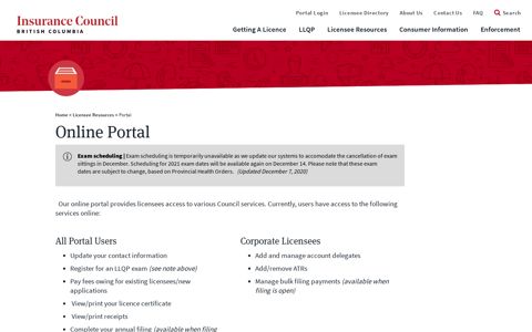 Portal - Insurance Council of BC